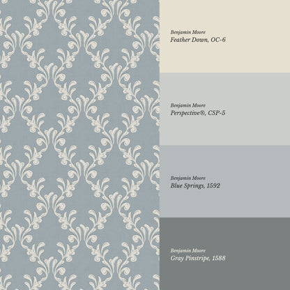 Celine Ogee Vines Misty Blue Wallpaper