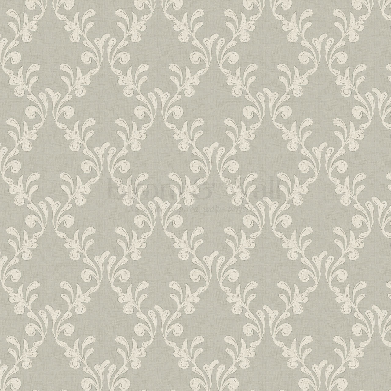 Celine Ogee Vines Powder Gray Wallpaper