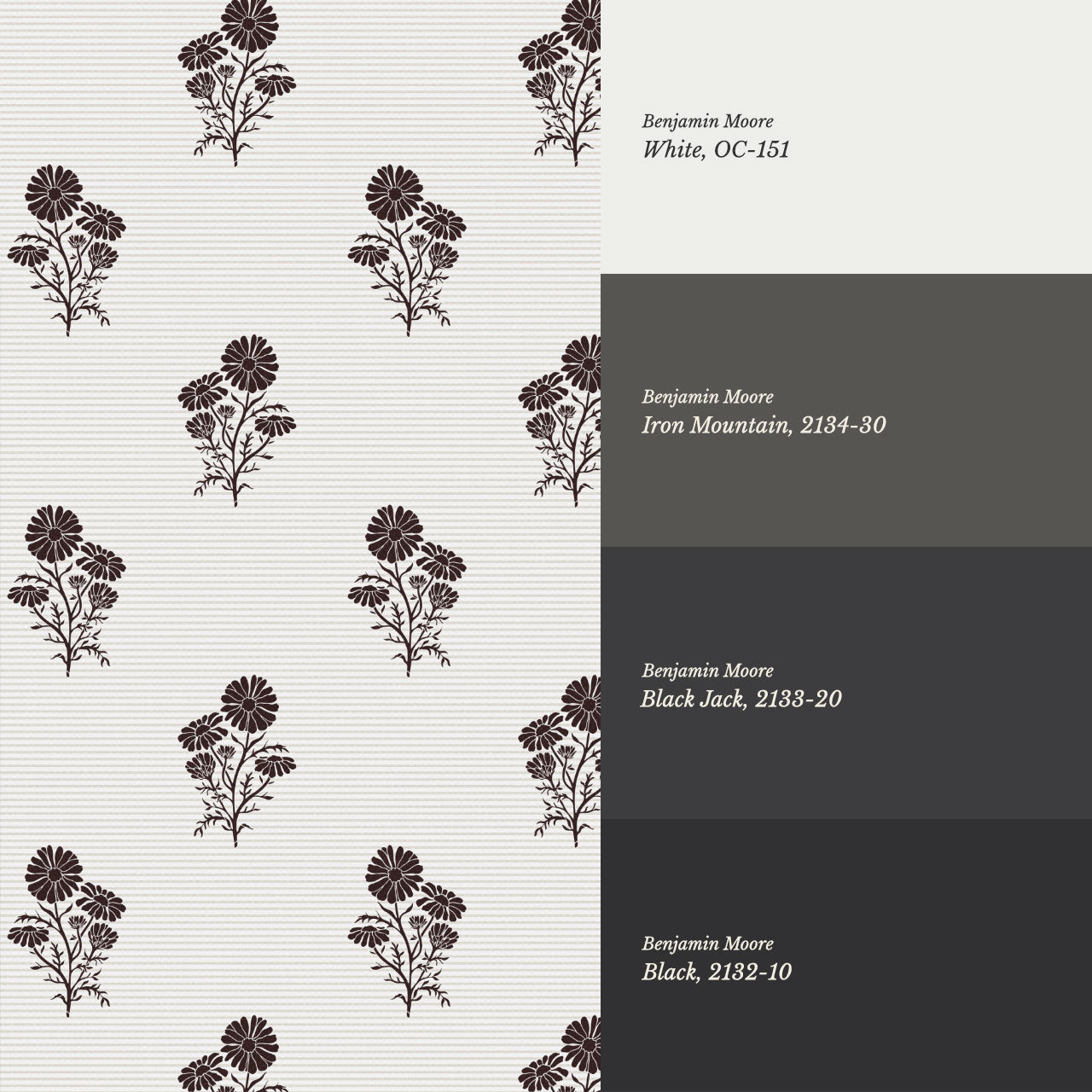 Chamomile Afternoon Tea Charcoal Wallpaper