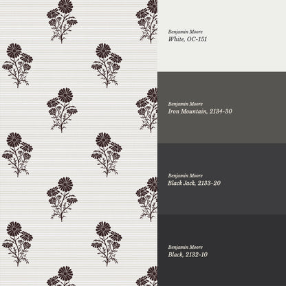 Chamomile Afternoon Tea Charcoal Wallpaper