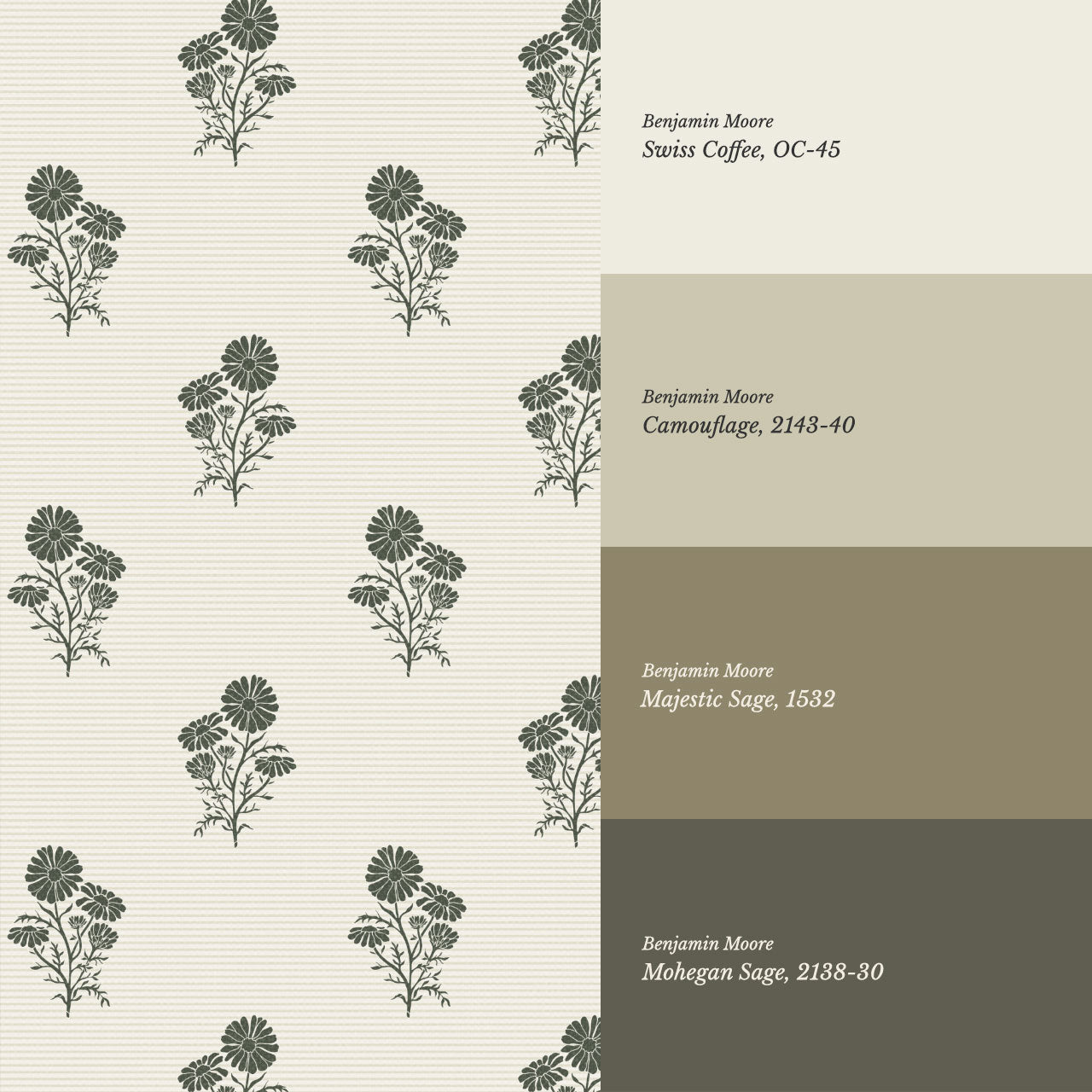 Chamomile Afternoon Tea Sage Wallpaper