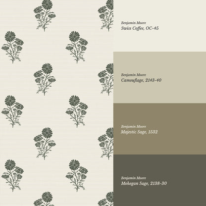 Chamomile Afternoon Tea Sage Wallpaper