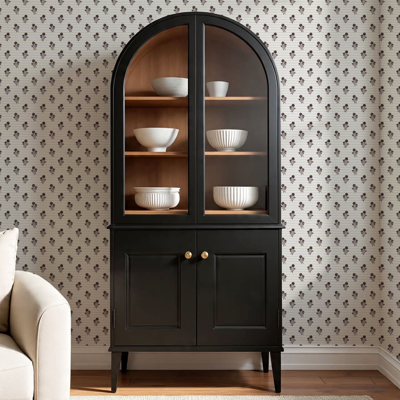 Chamomile Afternoon Tea Charcoal Wallpaper