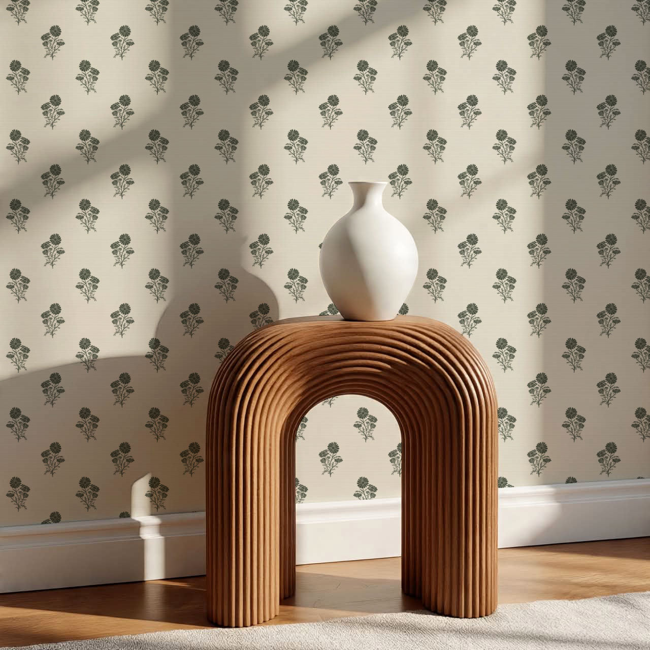 Chamomile Afternoon Tea Sage Wallpaper
