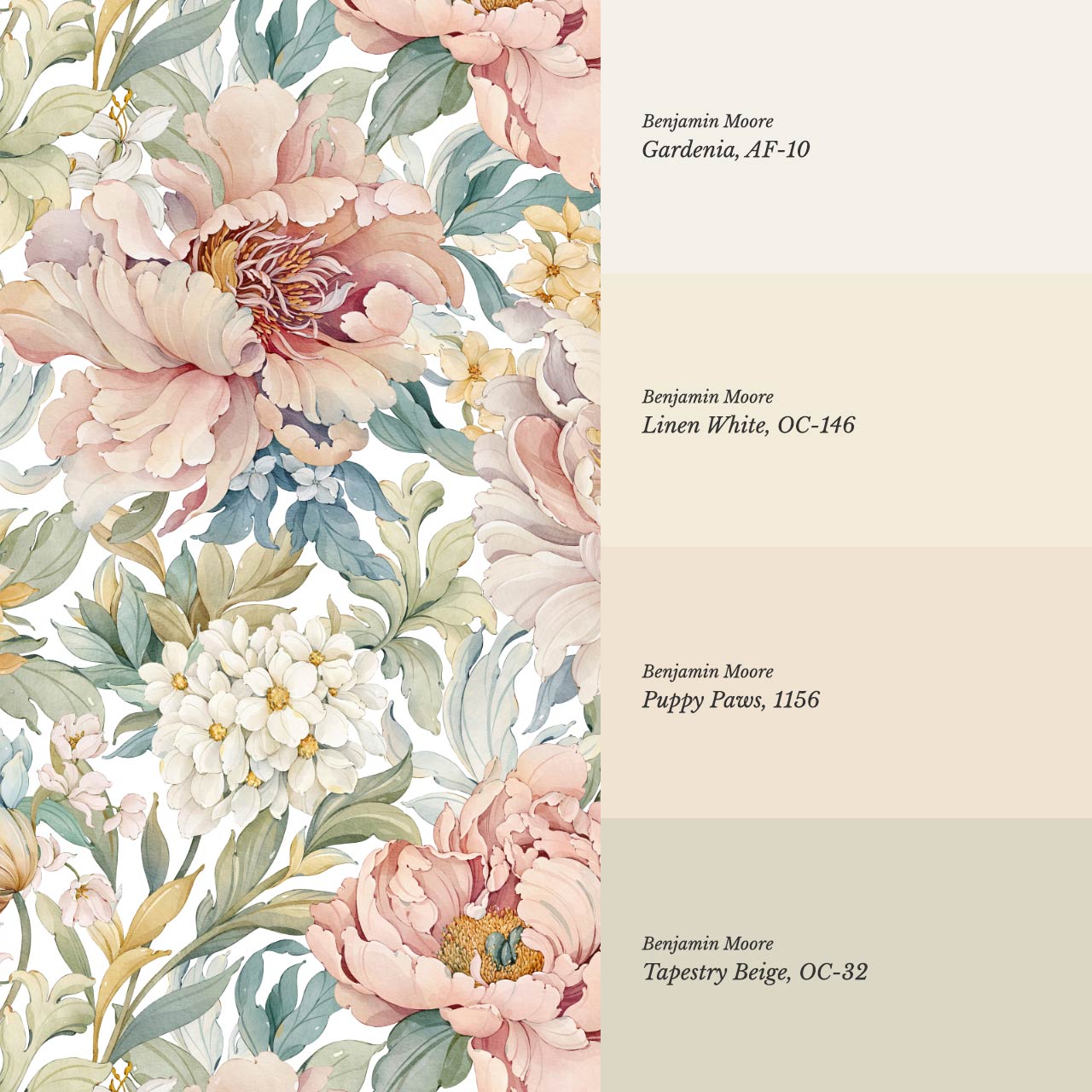 Chandelle Peony Bloom Reverie White Wallpaper