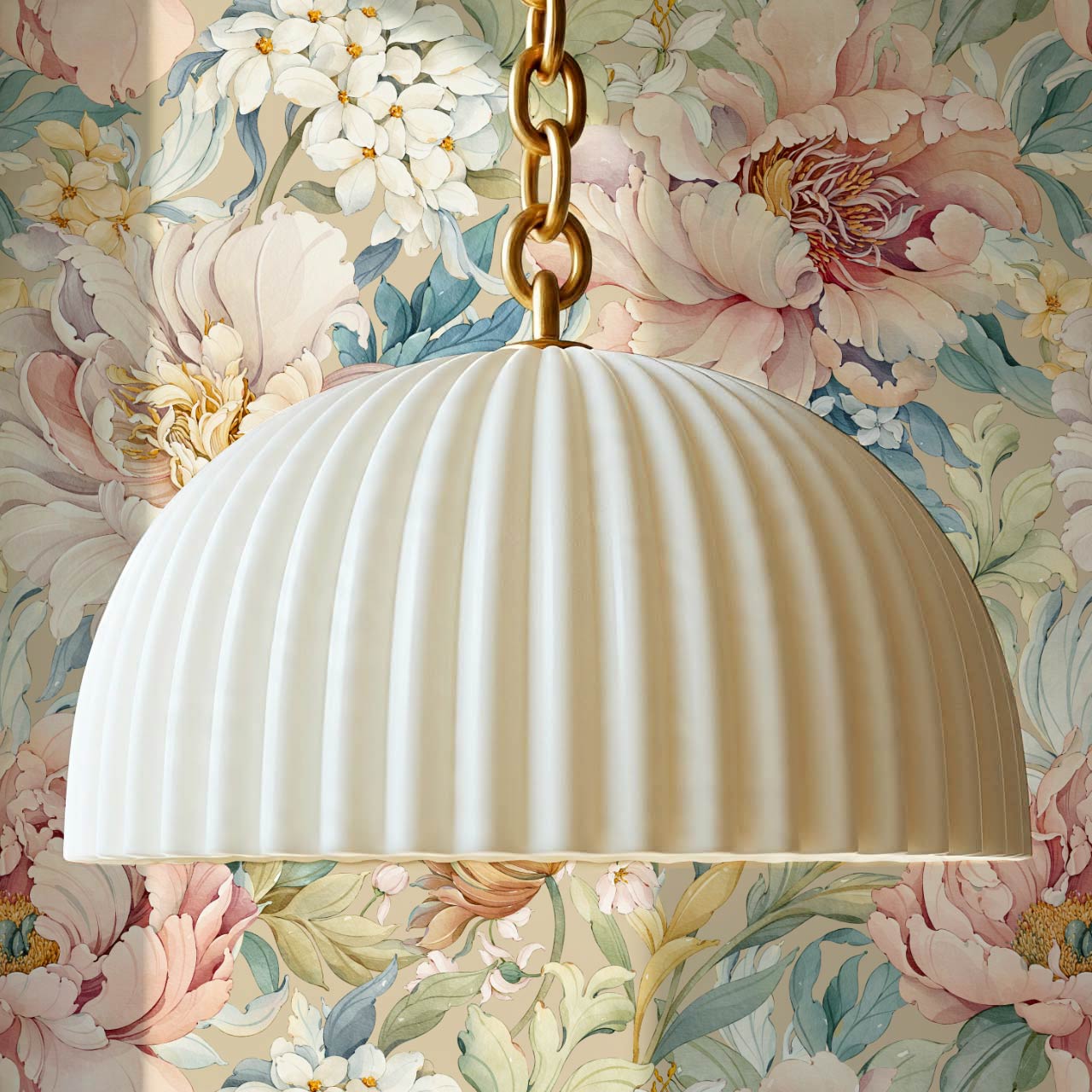 Chandelle Peony Bloom Reverie Taupe Wallpaper