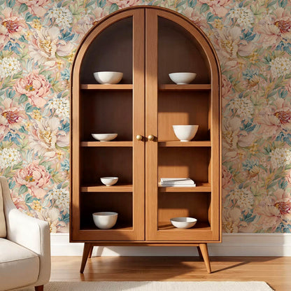 Chandelle Peony Bloom Reverie Coral Wallpaper