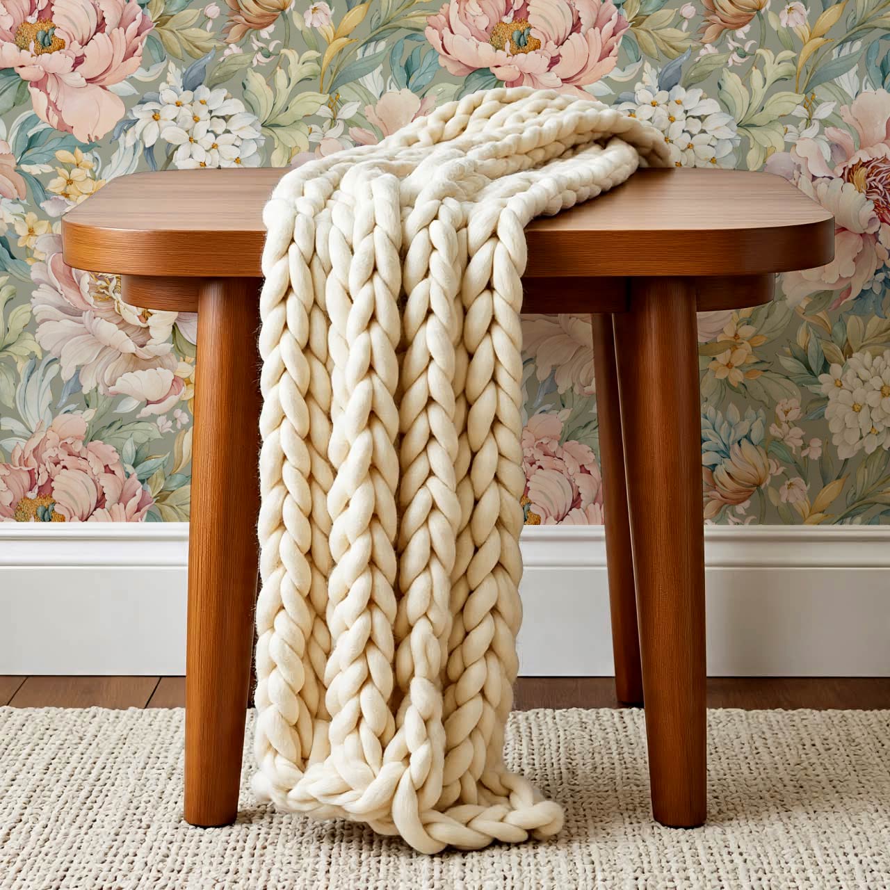 Chandelle Peony Bloom Reverie Sage Wallpaper