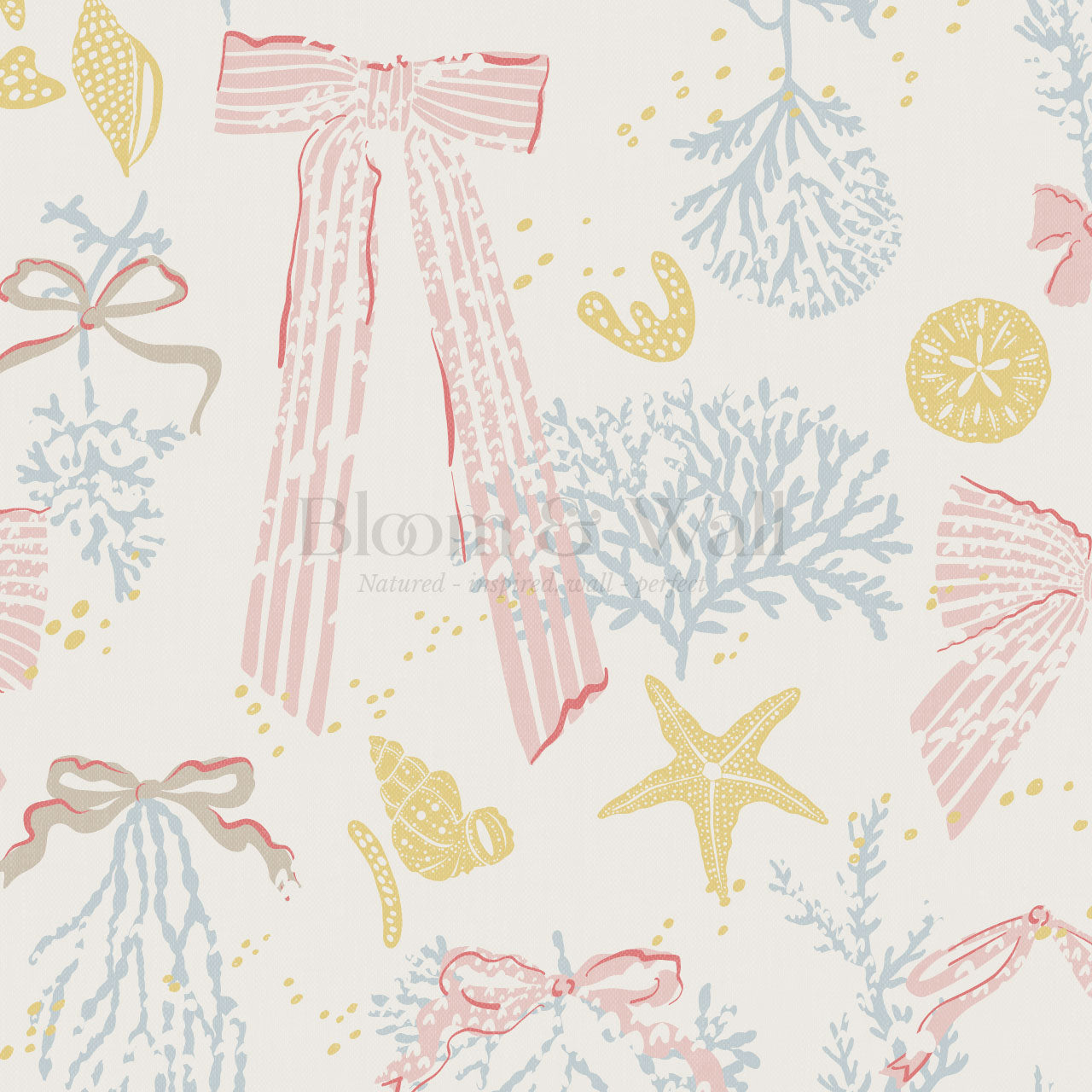 Chantal Large Bows and Corals Pink Wallpaper