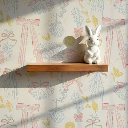Chantal Large Bows and Corals Pink Wallpaper