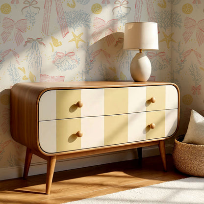 Chantal Large Bows and Corals Pink Wallpaper