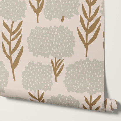 Charlotte Folk Blossom Parchment Wallpaper