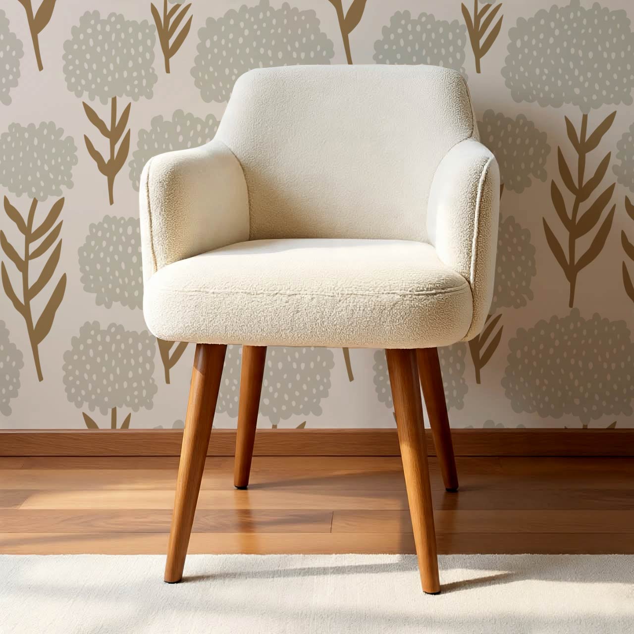 Charlotte Folk Blossom Parchment Wallpaper