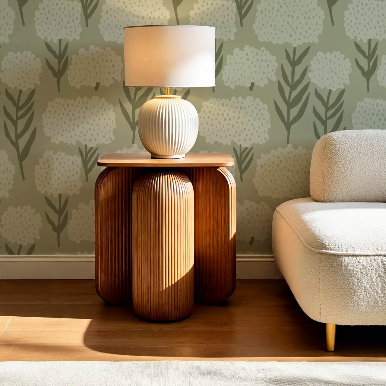 Charlotte Folk Blossom Mint Wallpaper