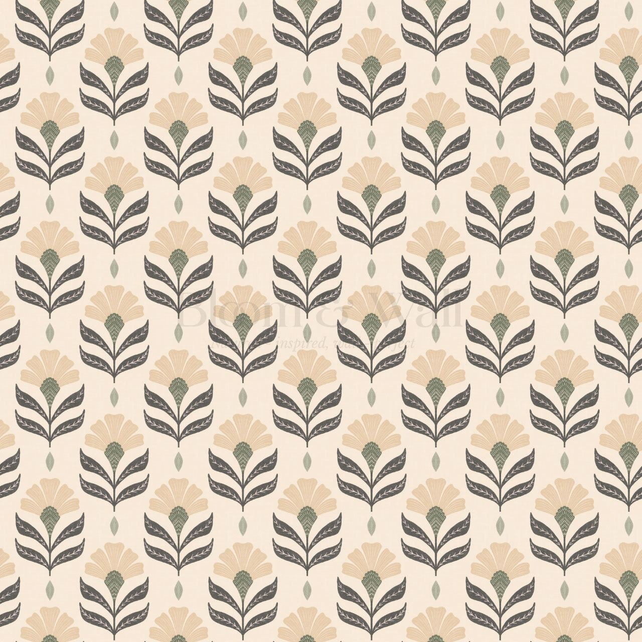 Chiara Floral Warm Butter Wallpaper
