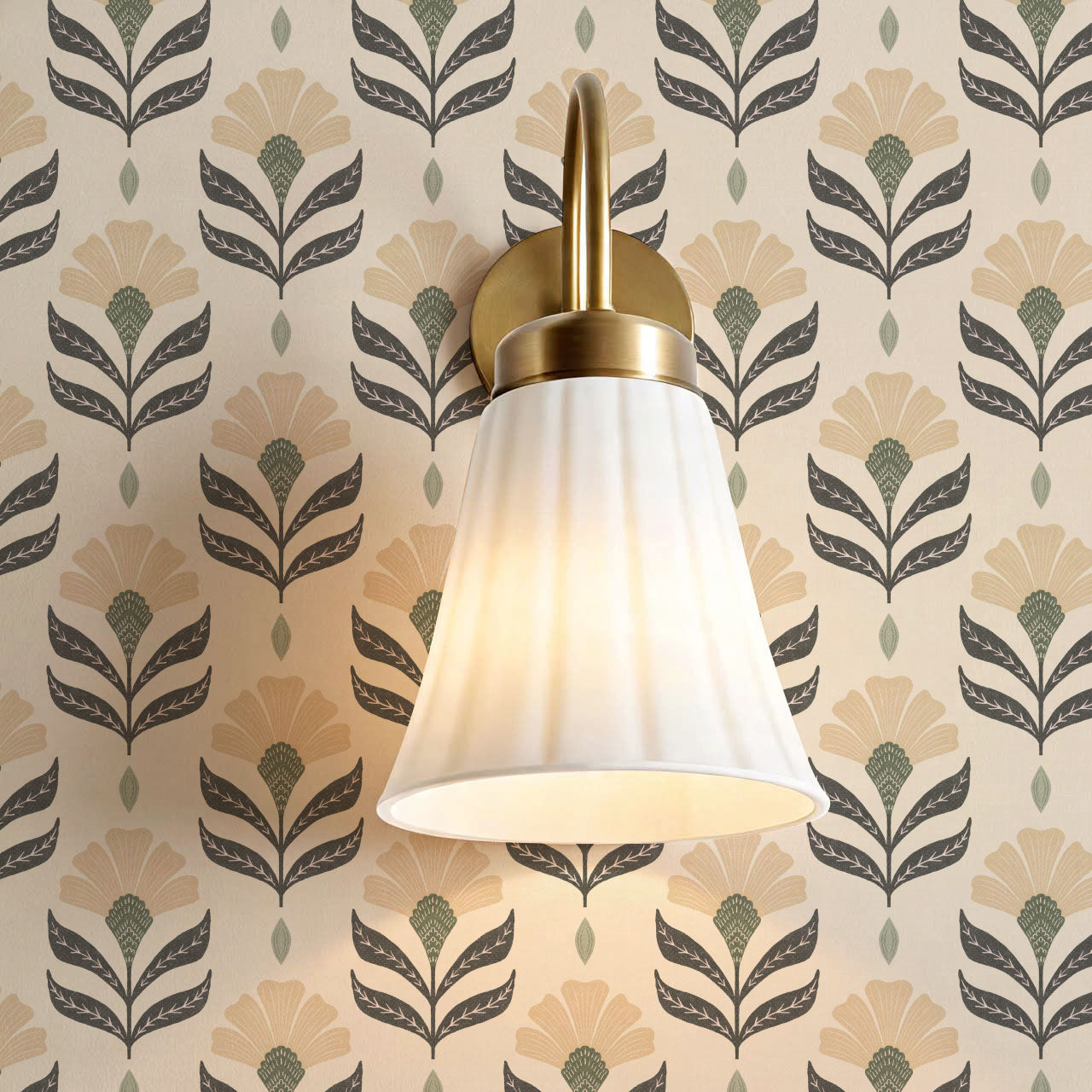 Chiara Floral Warm Butter Wallpaper