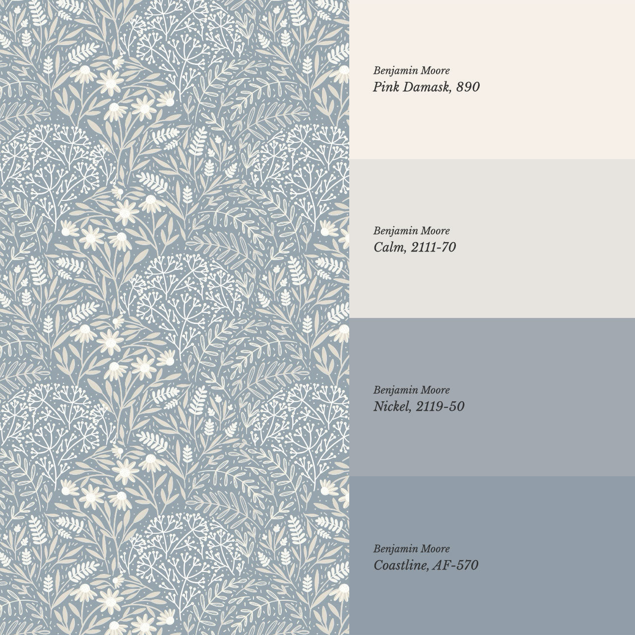 Chloe Meadows French Blue Wallpaper