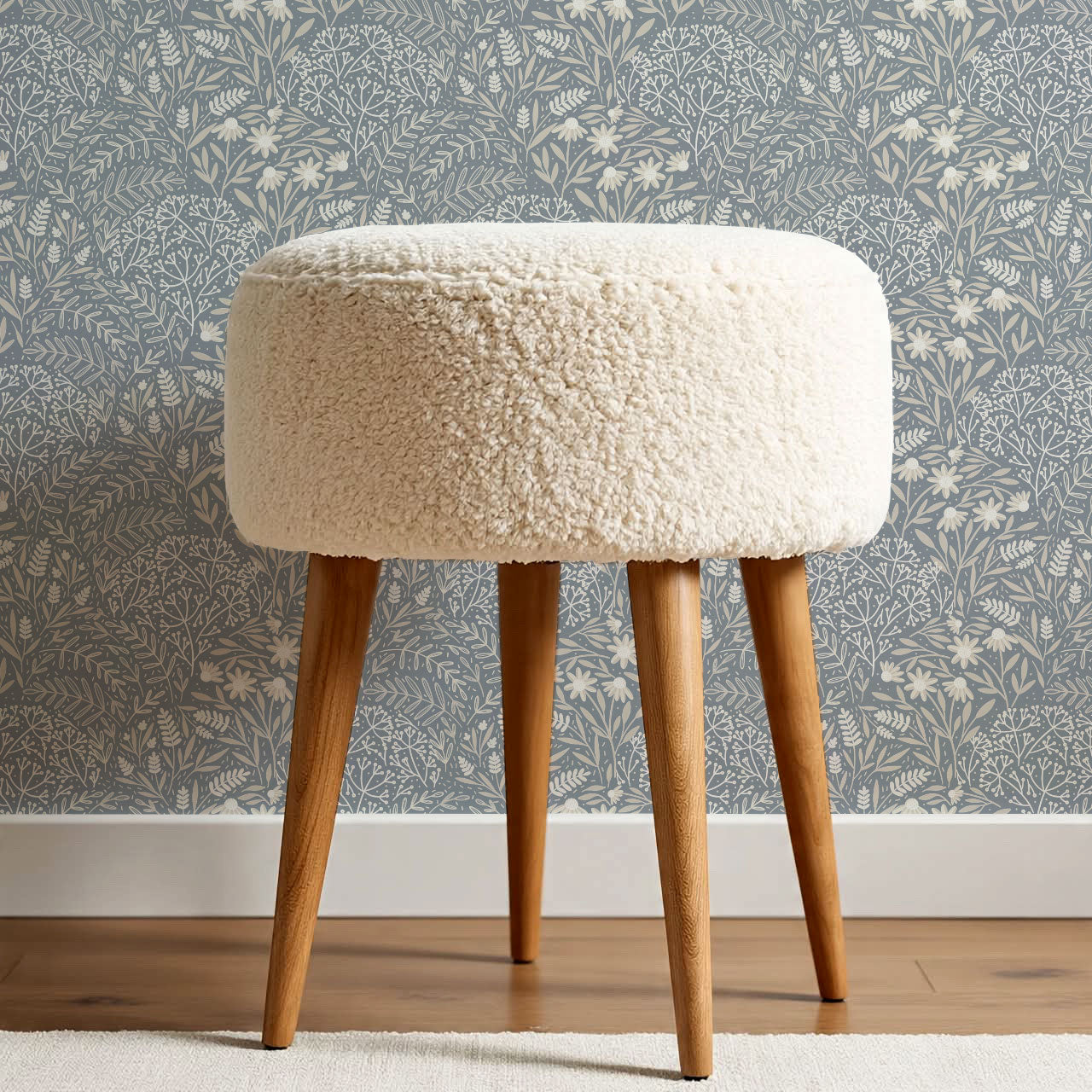 Chloe Meadows French Blue Wallpaper
