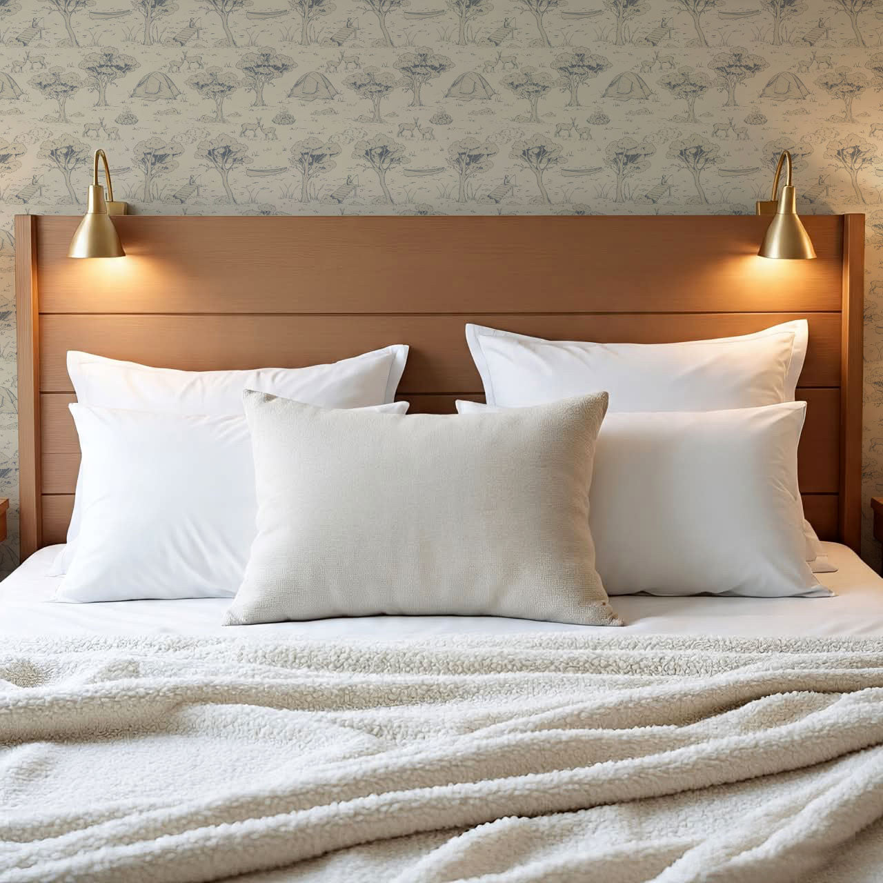 Cillian Camping Toile Taupe Wallpaper