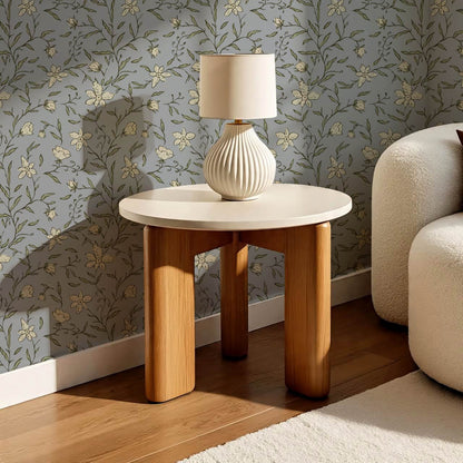 Cintia Trailing Floral Dark Sky Sage Wallpaper