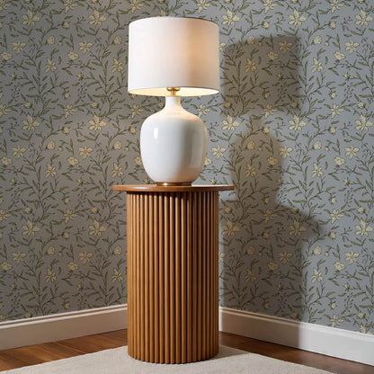 Cintia Trailing Floral Dark Sky Sage Wallpaper