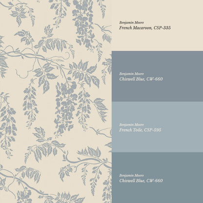 Claire French Blue Wisteria Wallpaper