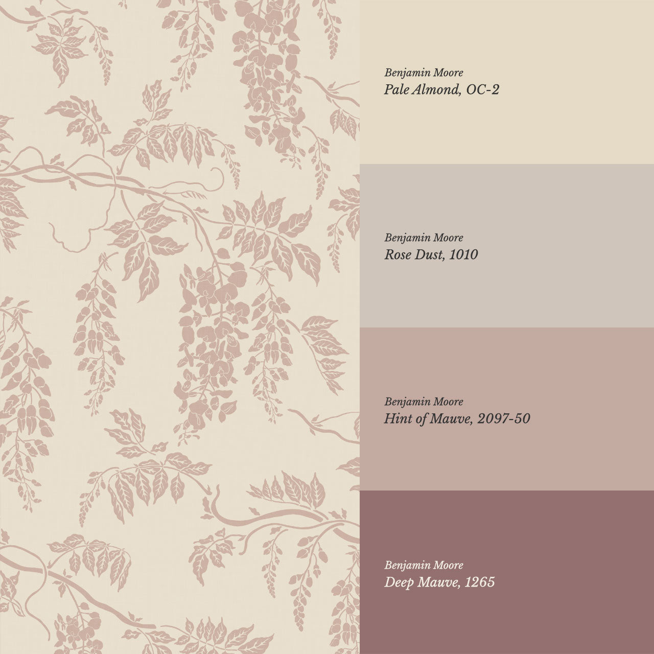 Claire Mauve Butter Wisteria Wallpaper