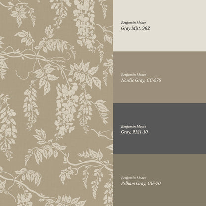 Claire Nordic Gray Wisteria Wallpaper