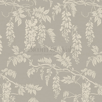 Claire Stone Gray Wisteria Wallpaper
