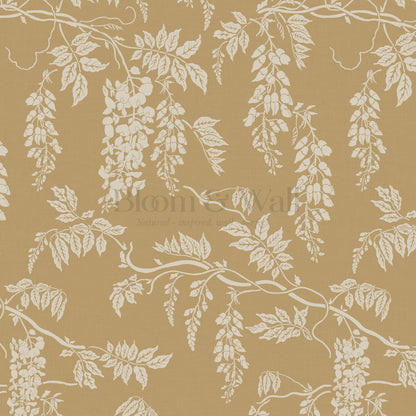 Claire Mustard Wisteria Wallpaper