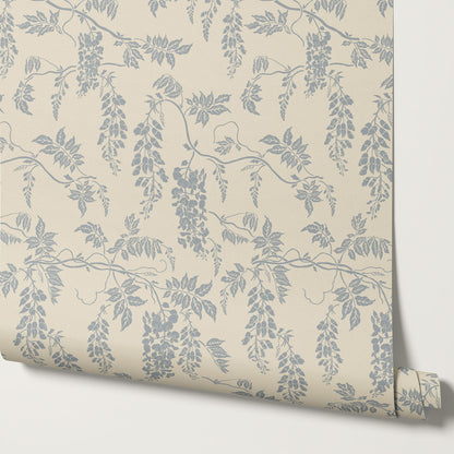 Claire French Blue Wisteria Wallpaper