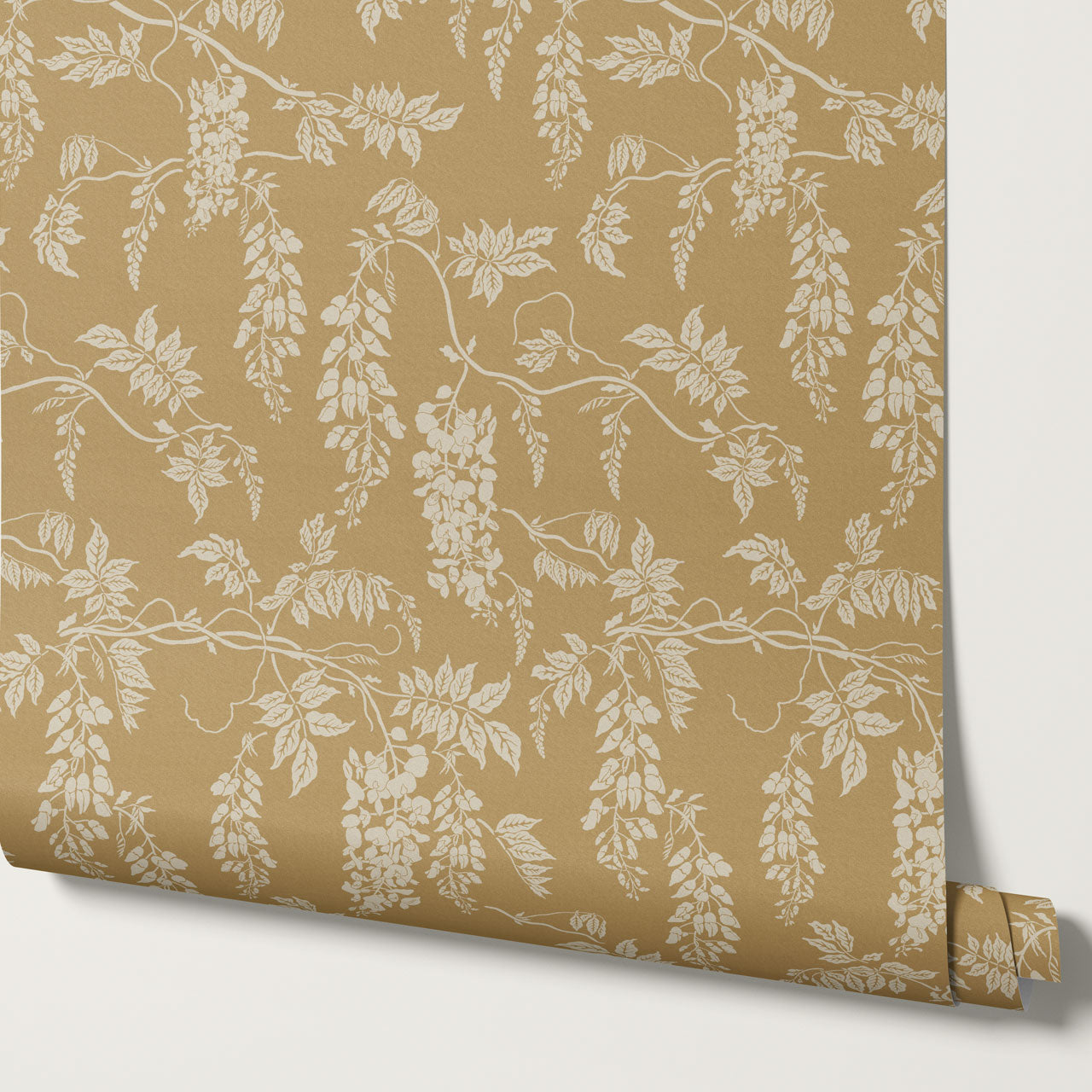 Claire Mustard Wisteria Wallpaper