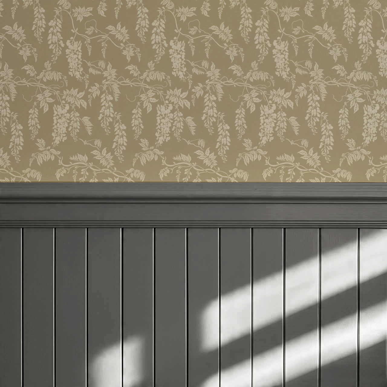 Claire Nordic Gray Wisteria Wallpaper