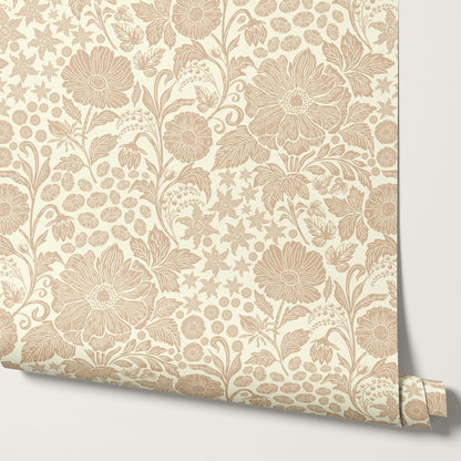 Clarette Vintage Oat Blooms Wallpaper
