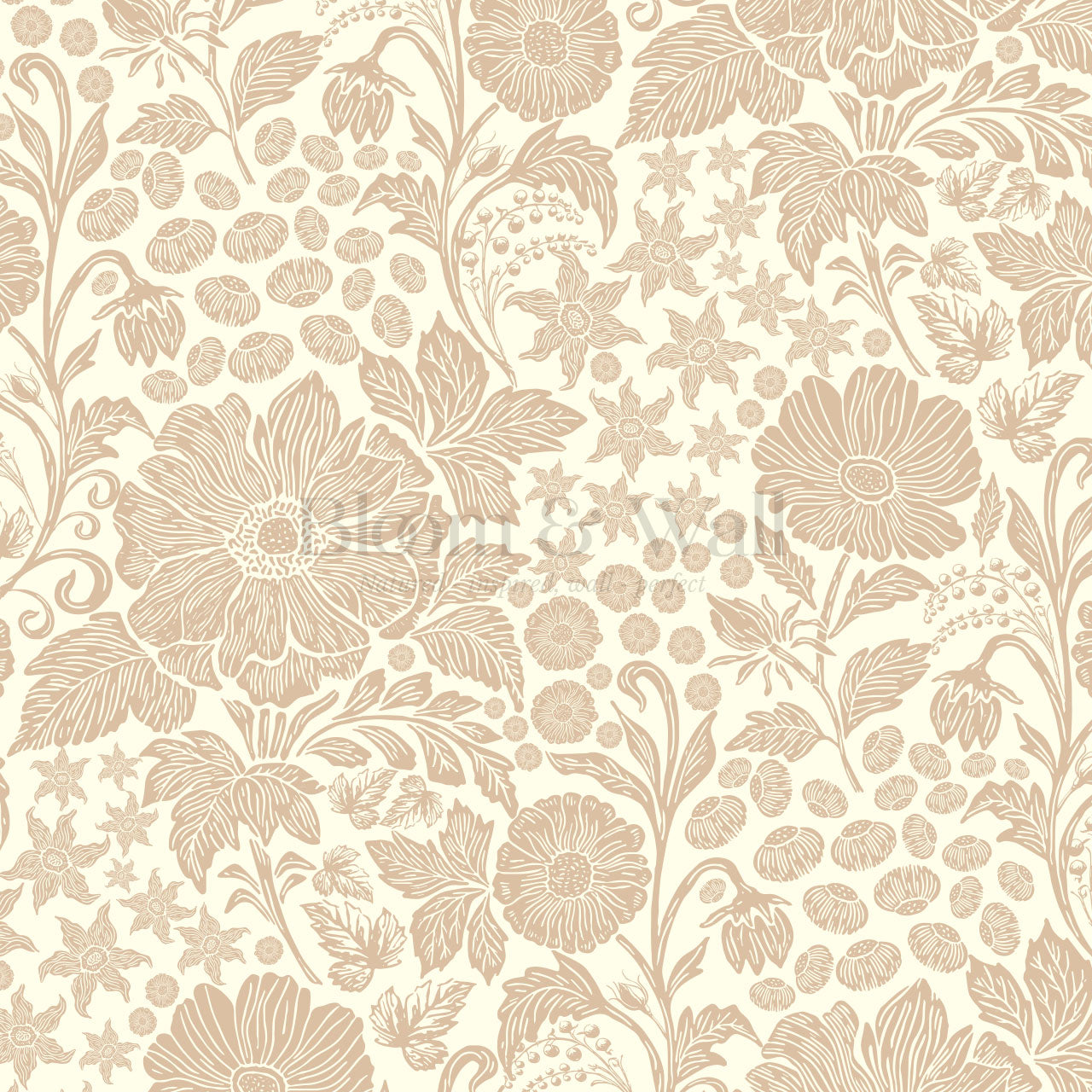 Clarette Vintage Oat Blooms Wallpaper