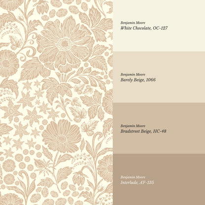 Clarette Vintage Oat Blooms Wallpaper