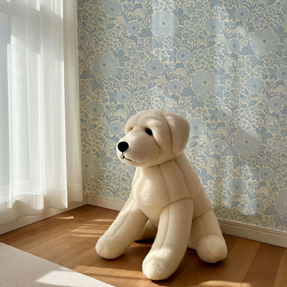 Clarette Vintage French Blue Blooms Wallpaper