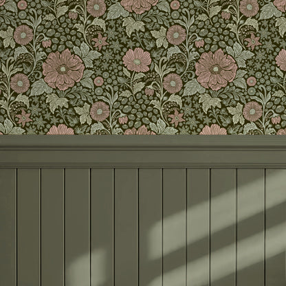 Clarette Vintage Forest Blush Blooms Wallpaper