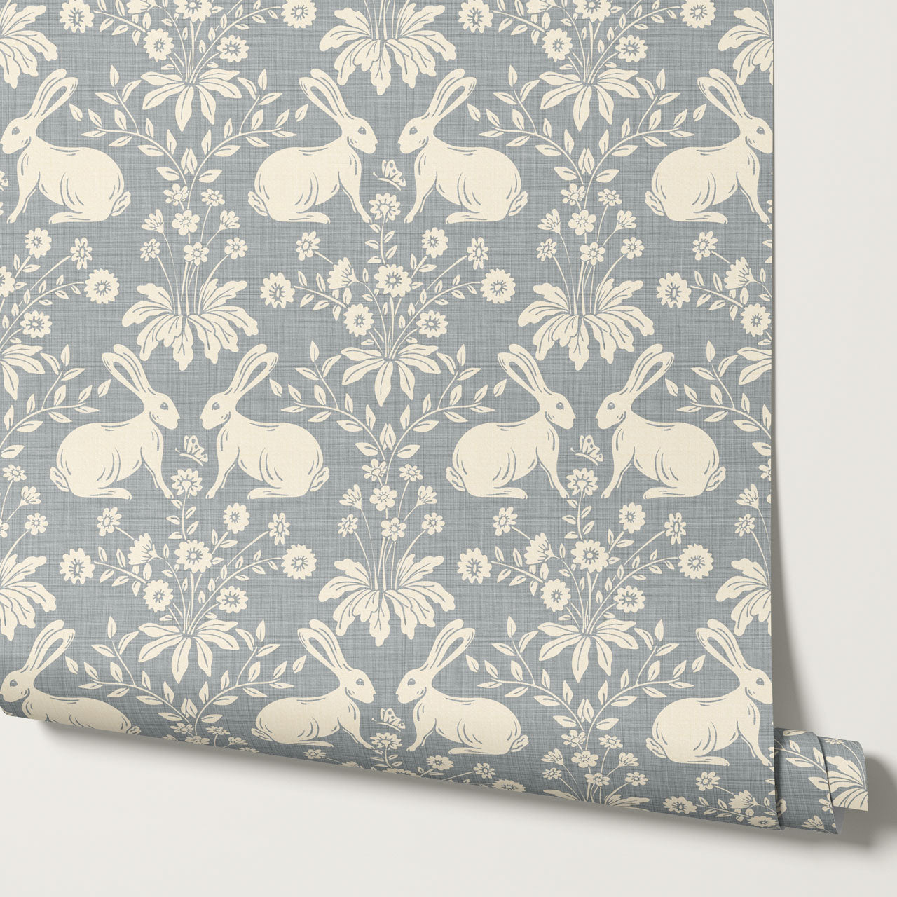 Cleo Welcome Baby Antique Blue Wallpaper