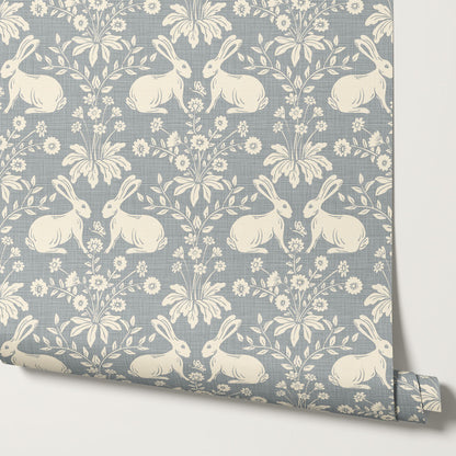 Cleo Welcome Baby Antique Blue Wallpaper
