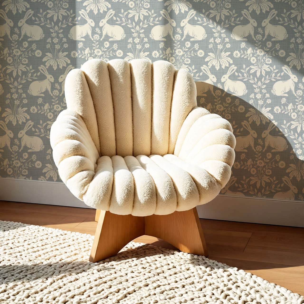 Cleo Welcome Baby Antique Blue Wallpaper