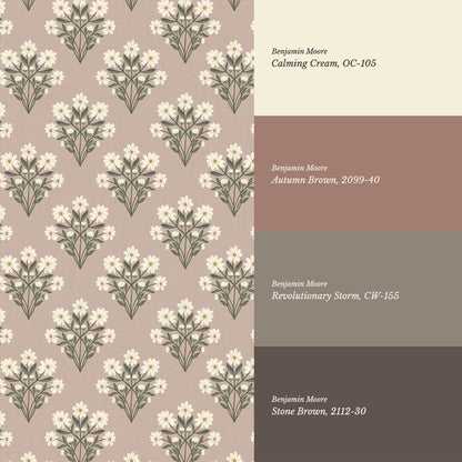 Colette Daisy Scallop Blush Wallpaper