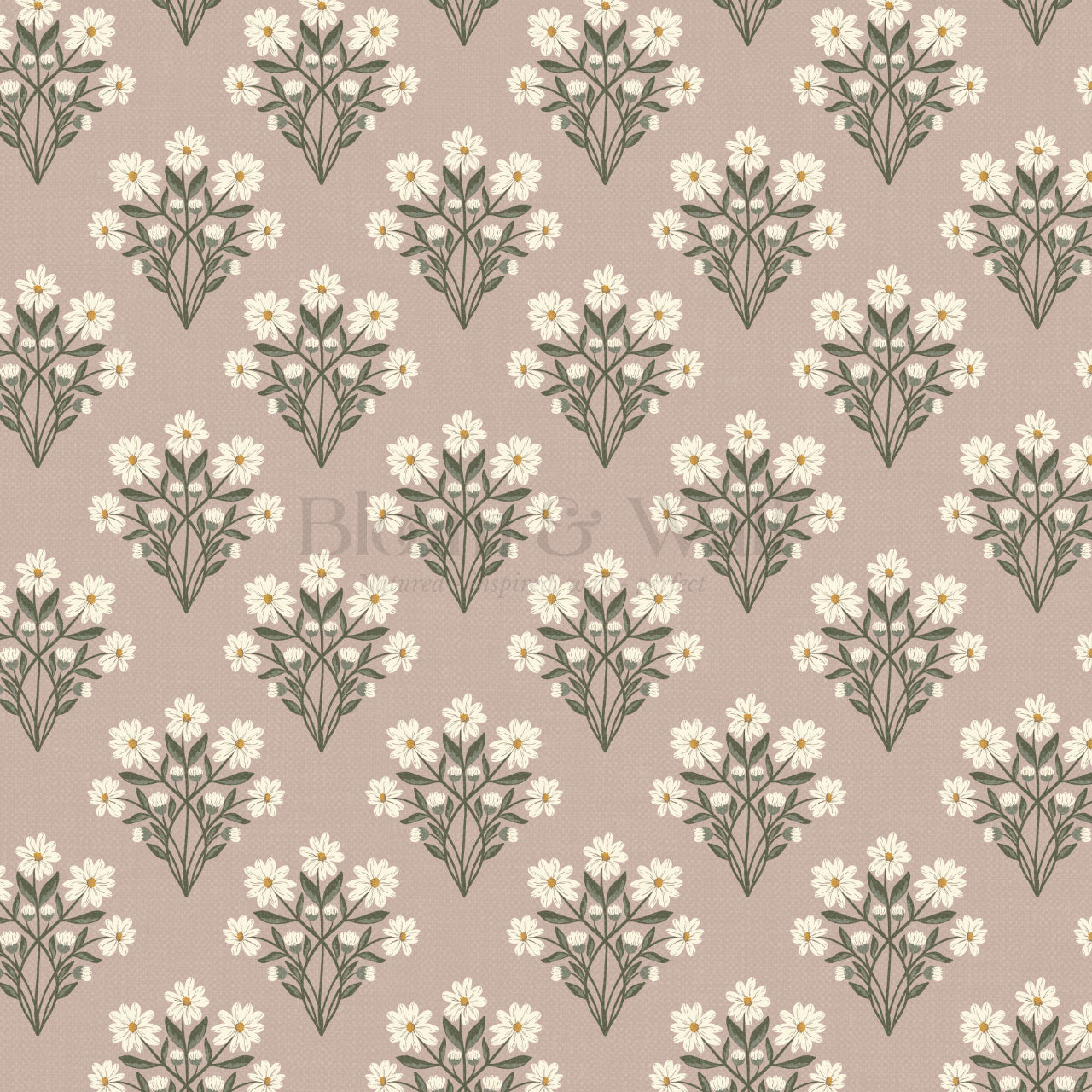 Colette Daisy Scallop Blush Wallpaper