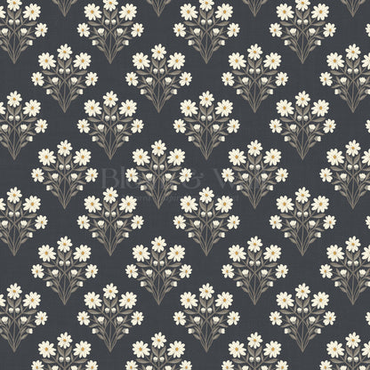 Colette Daisy Scallop Slate Wallpaper