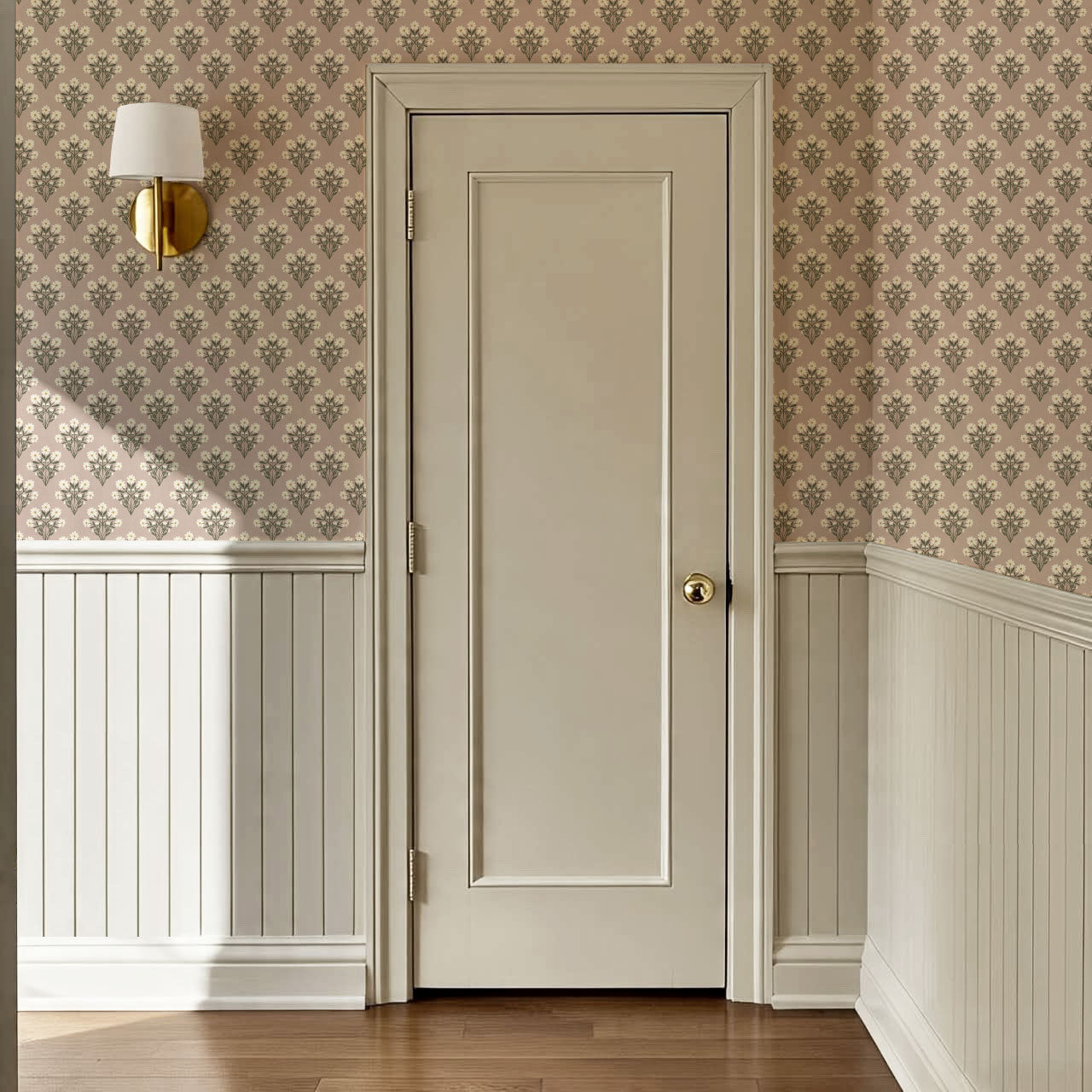 Colette Daisy Scallop Blush Wallpaper