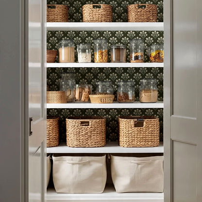 Colette Daisy Scallop Forest Green Wallpaper