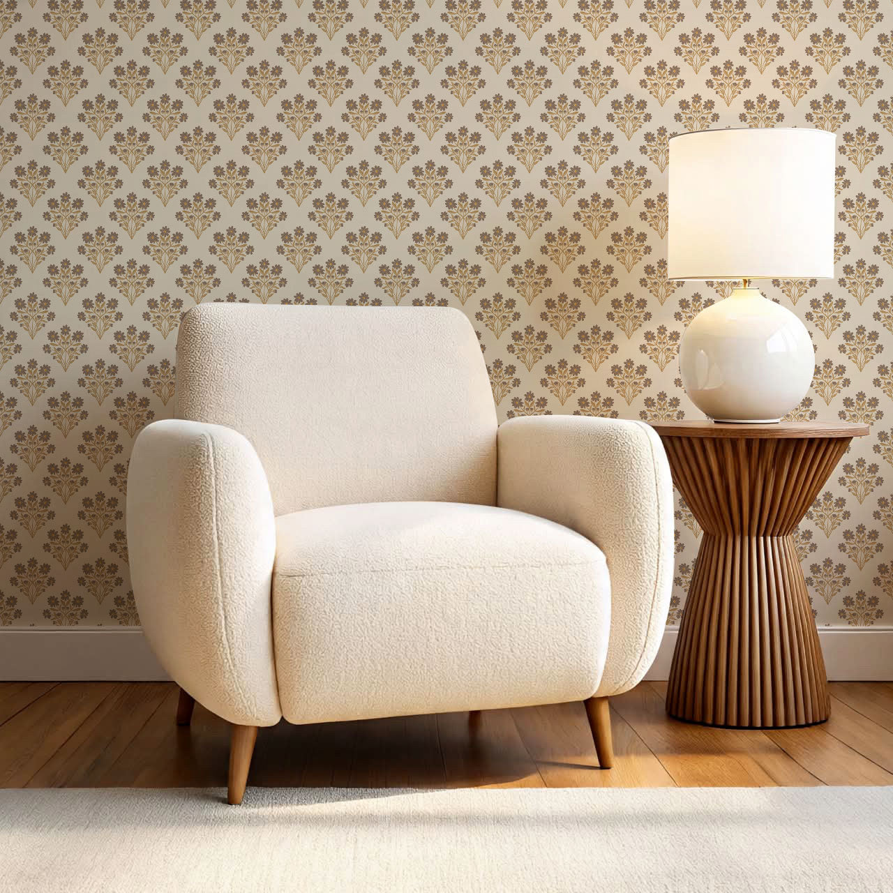 Colette Daisy Scallop Butter Wallpaper