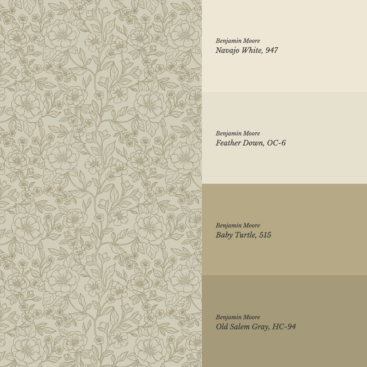 Colette Delicate Florals Stone Wallpaper