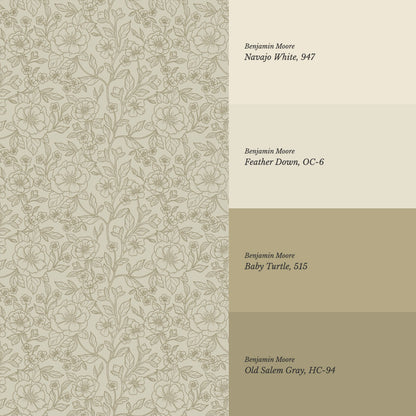 Colette Delicate Florals Stone Wallpaper