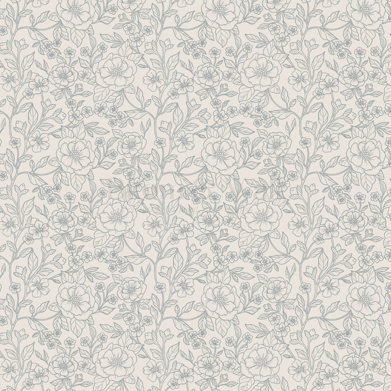 Colette Delicate Florals French Blue Wallpaper
